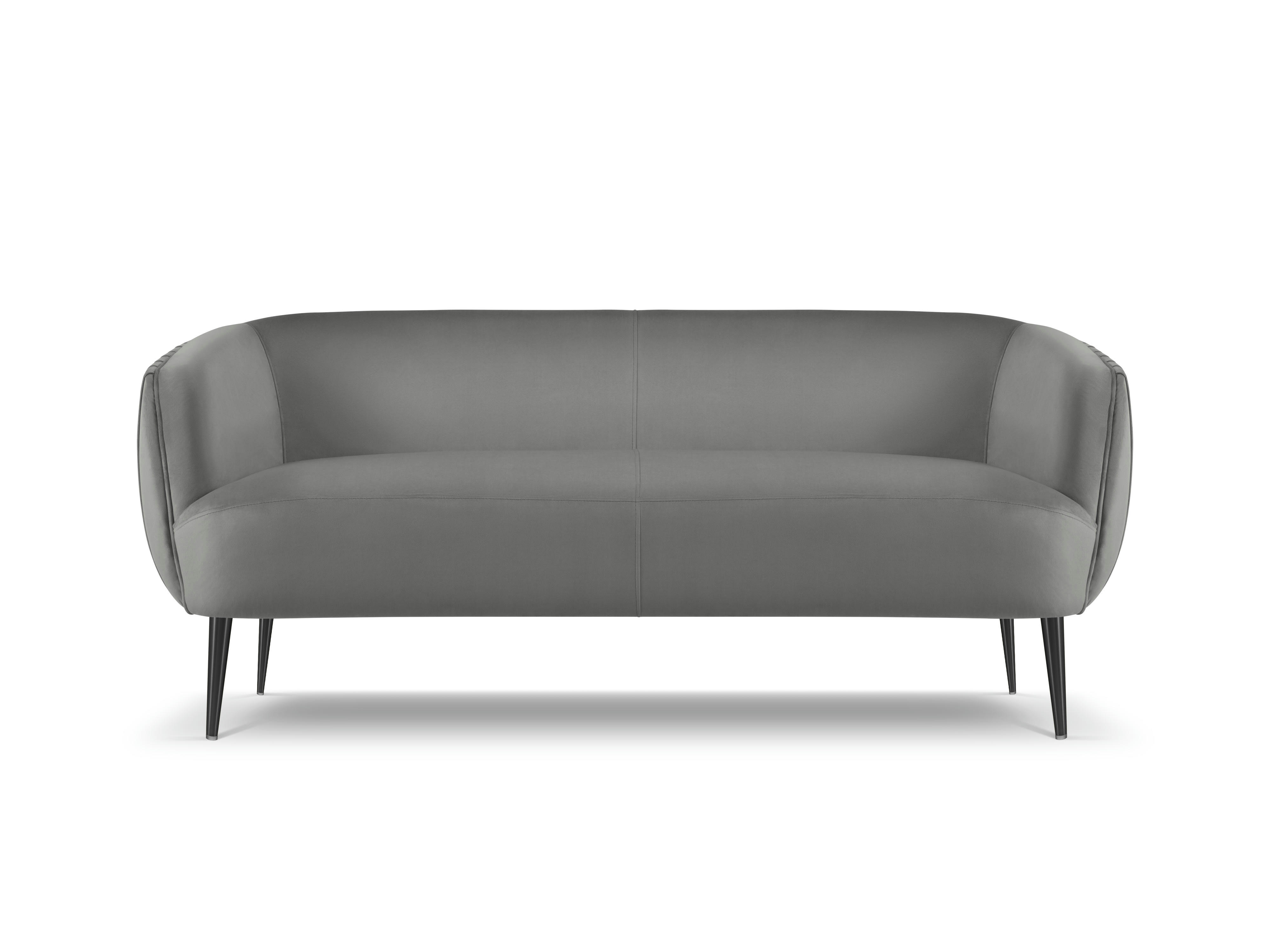 MOSS - Canapé 3 places en velours gris foncé