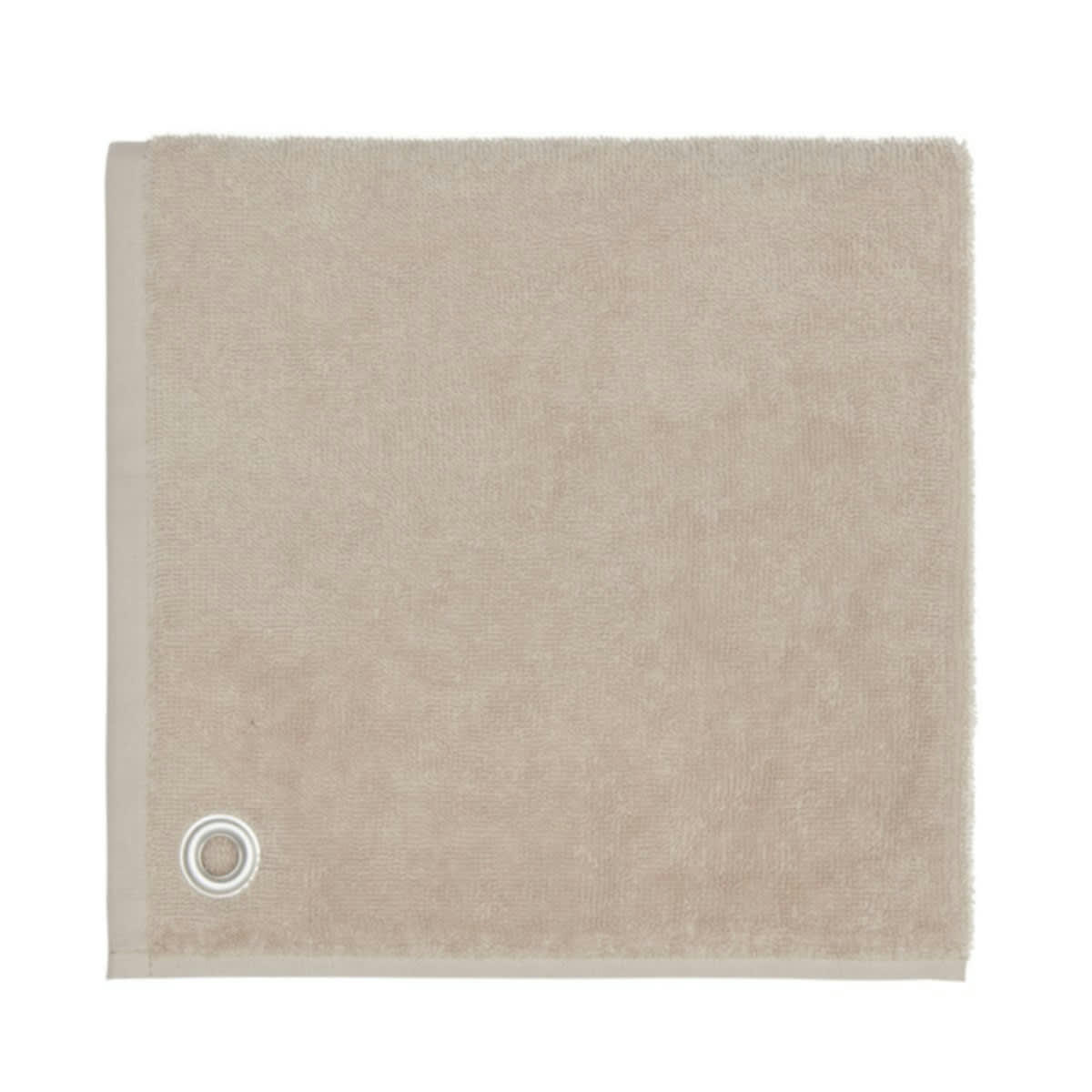 AMAIA - Lot de 3 torchons carrés avec œillet  sable 50x50 cm