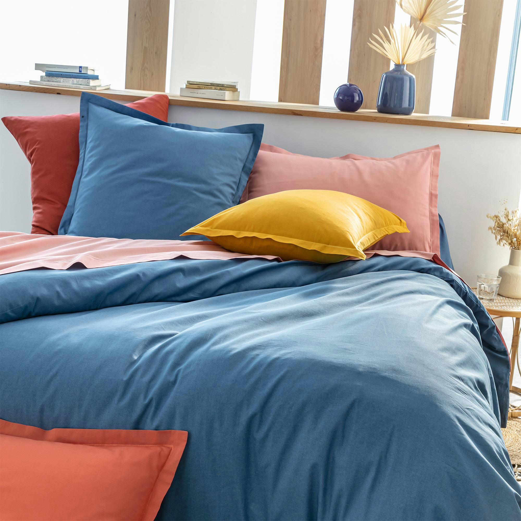 COTON UNI LAURÉAT - Housse de couette 200x200 jaune ocre en coton