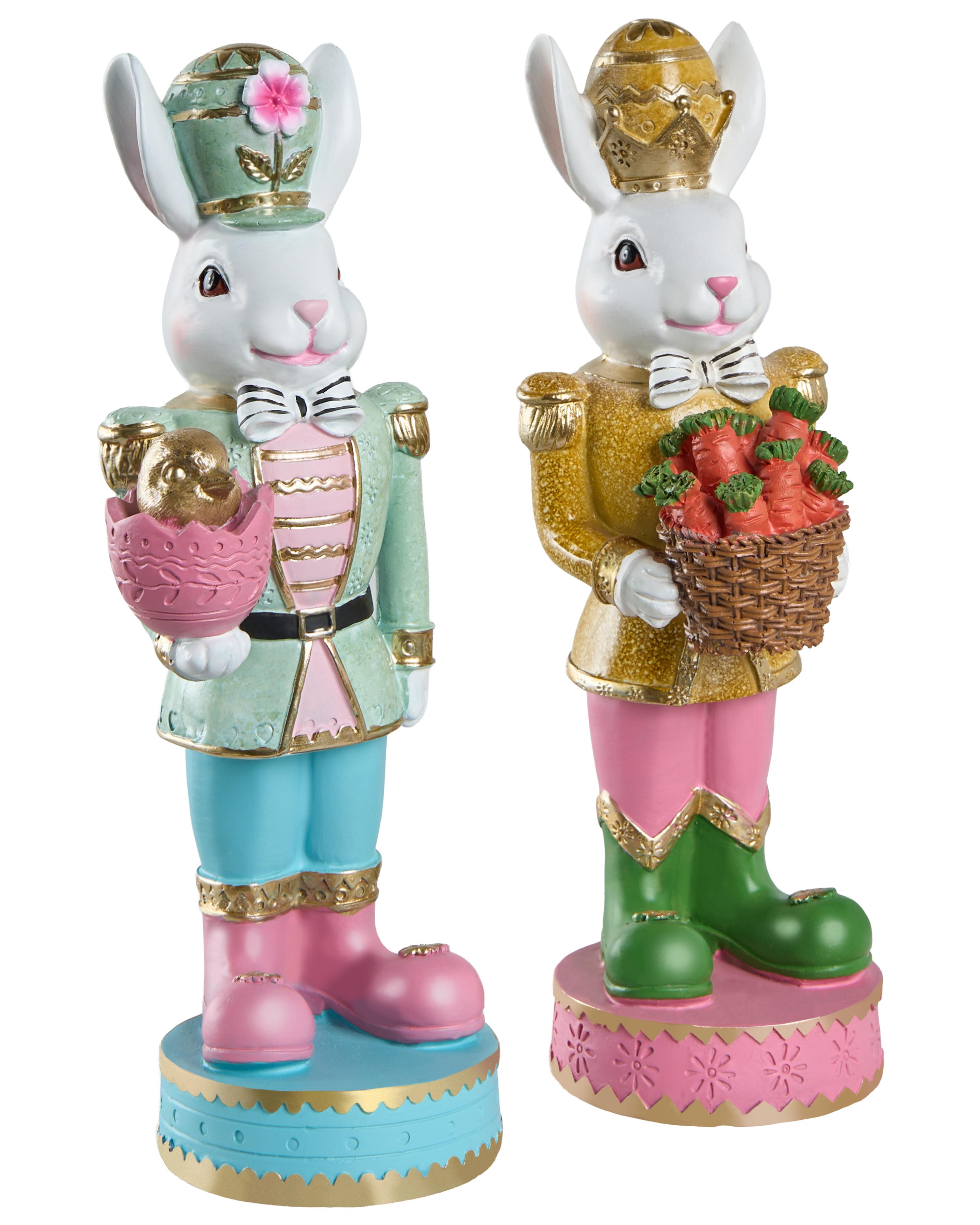 Set of 2 Figurines Rabbit SNAVE Multicolour