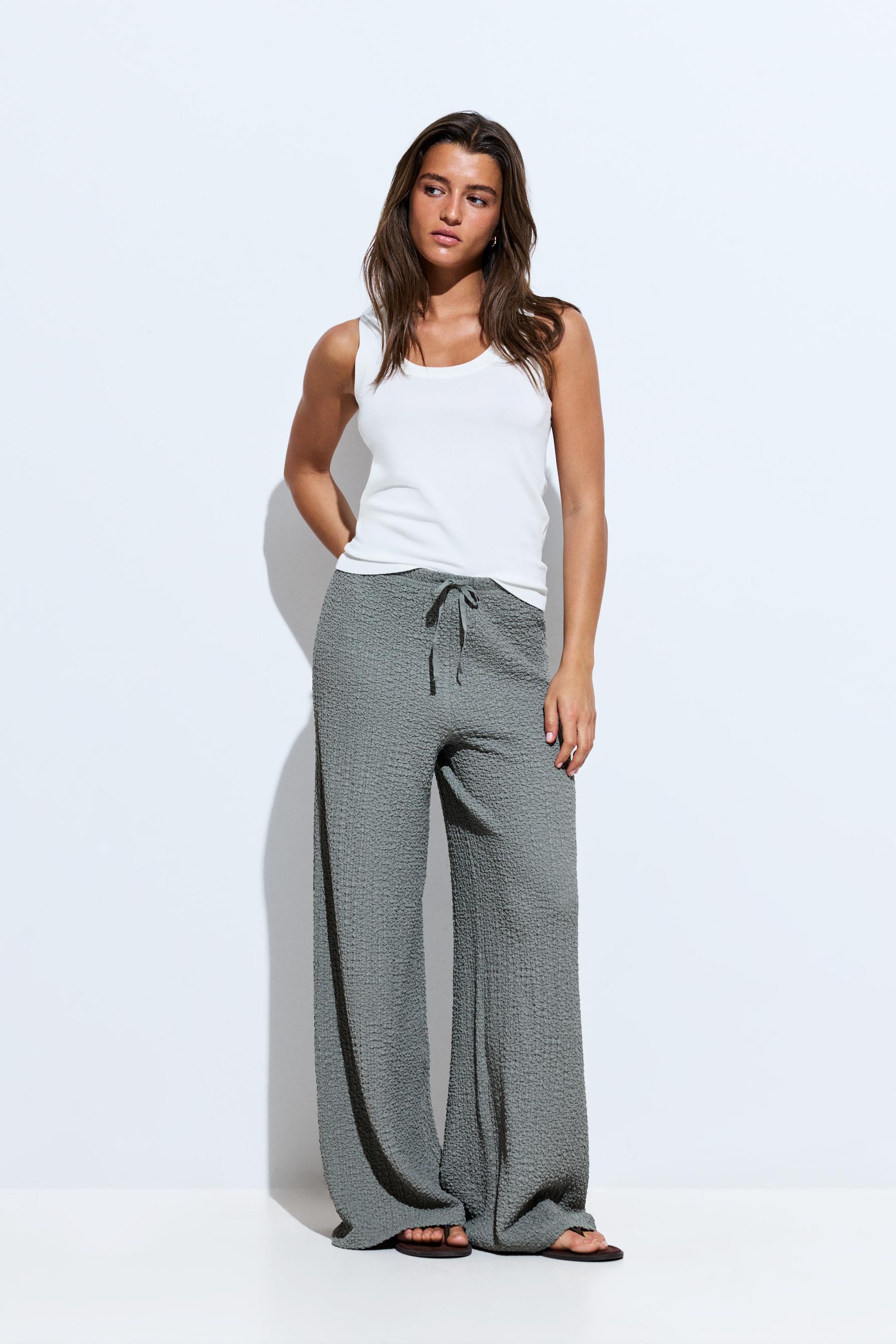Pantalón wide leg textura
