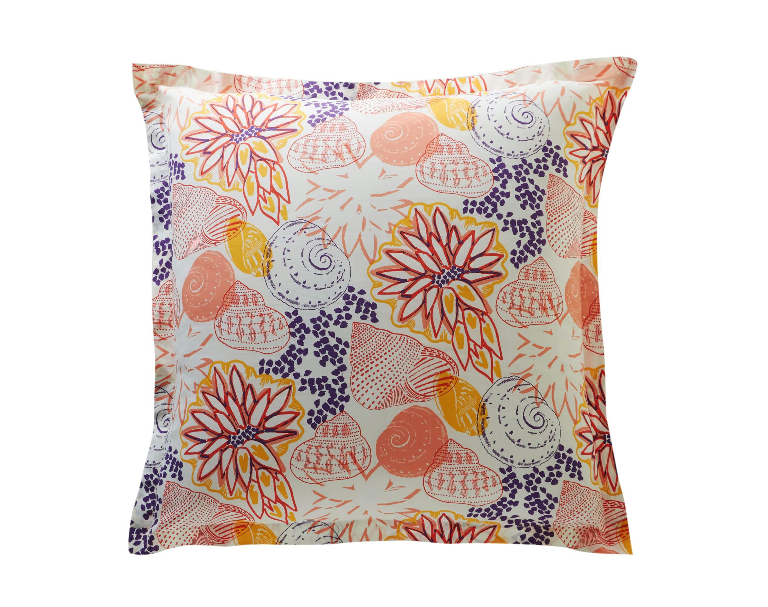 TERRE DE SOLEIL - Taie d'oreiller carrée en coton jaune