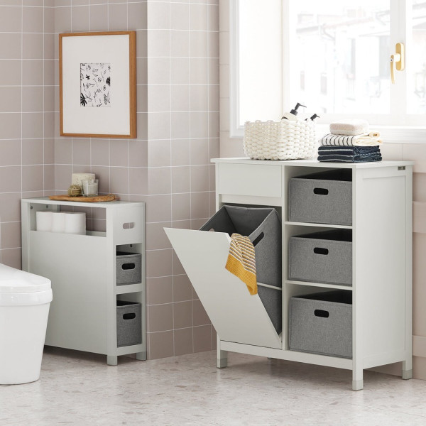SoBuy Szafka na bieliznę z 1 szufladą Biały 80x38x90cm Funkcjonalny BZR77-W