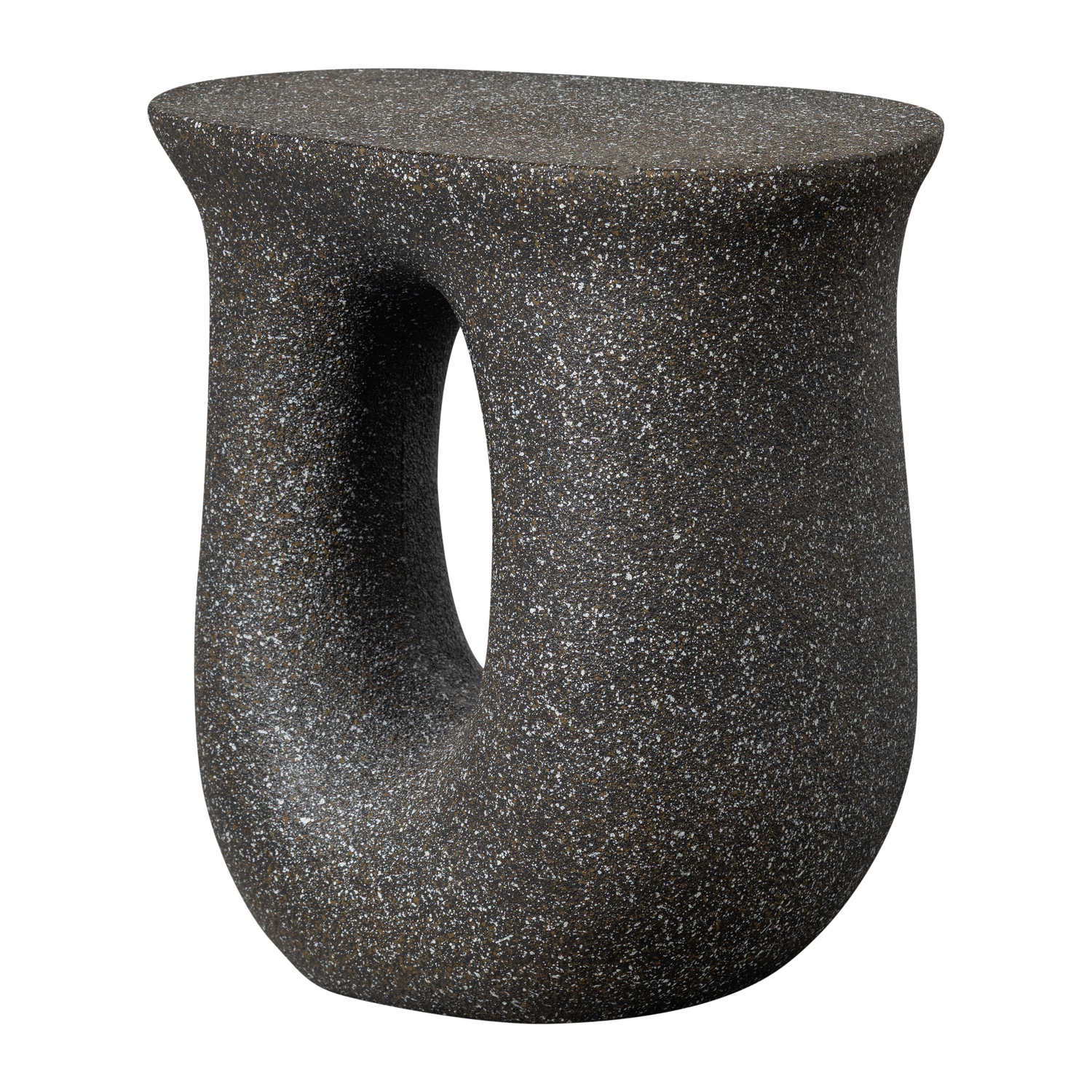 WOOOD bijzettafel met spikkels Mason - Magnesium - Zwart - 45x42x33