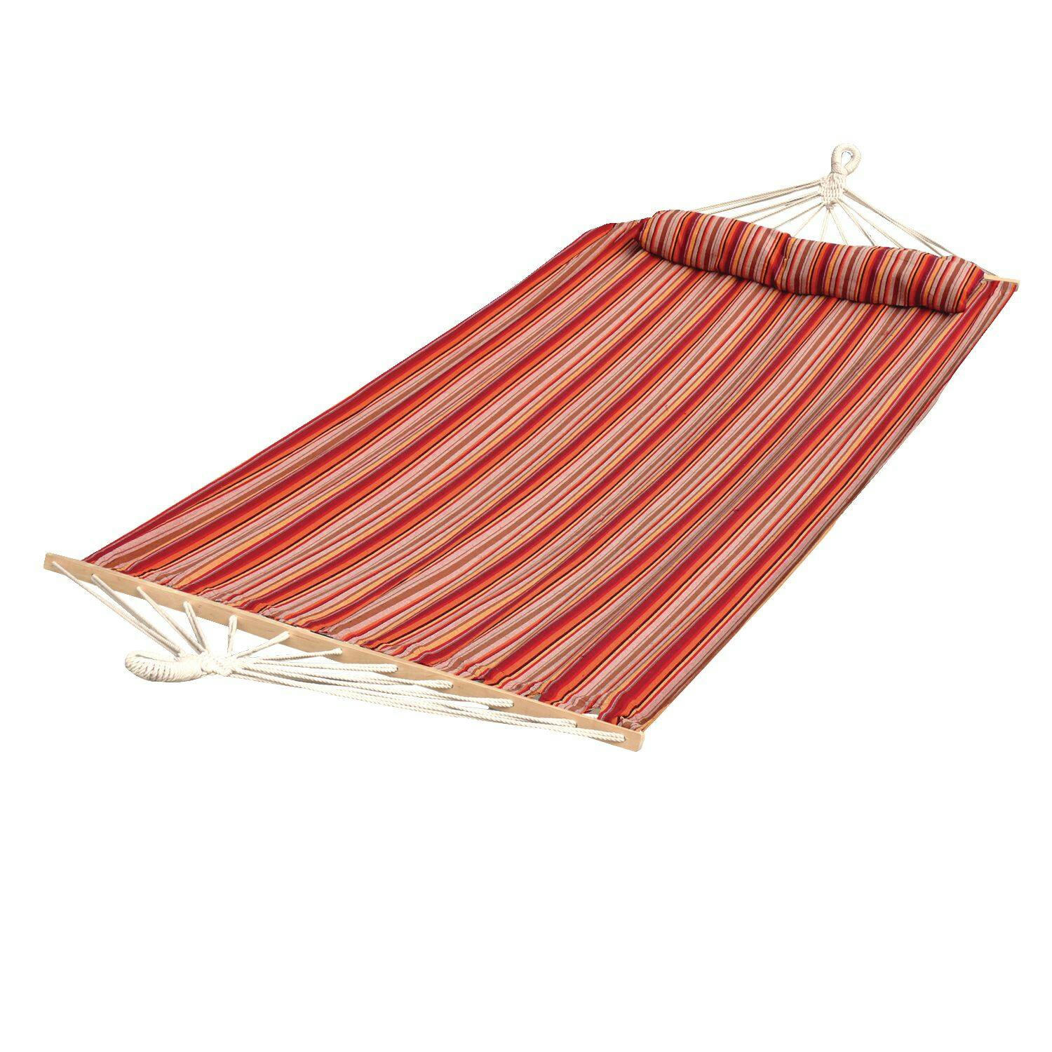 Bliss Hammocks, Quilted Hammock w/ Pillow & Spread Bar for Patio/Backyard, Assorted, 55-in
