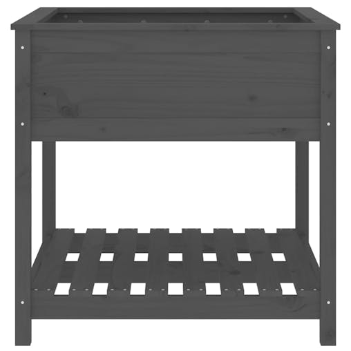 NNEVL Planter with Shelf Grey 82.5x82.5x81 cm Solid Wood Pine