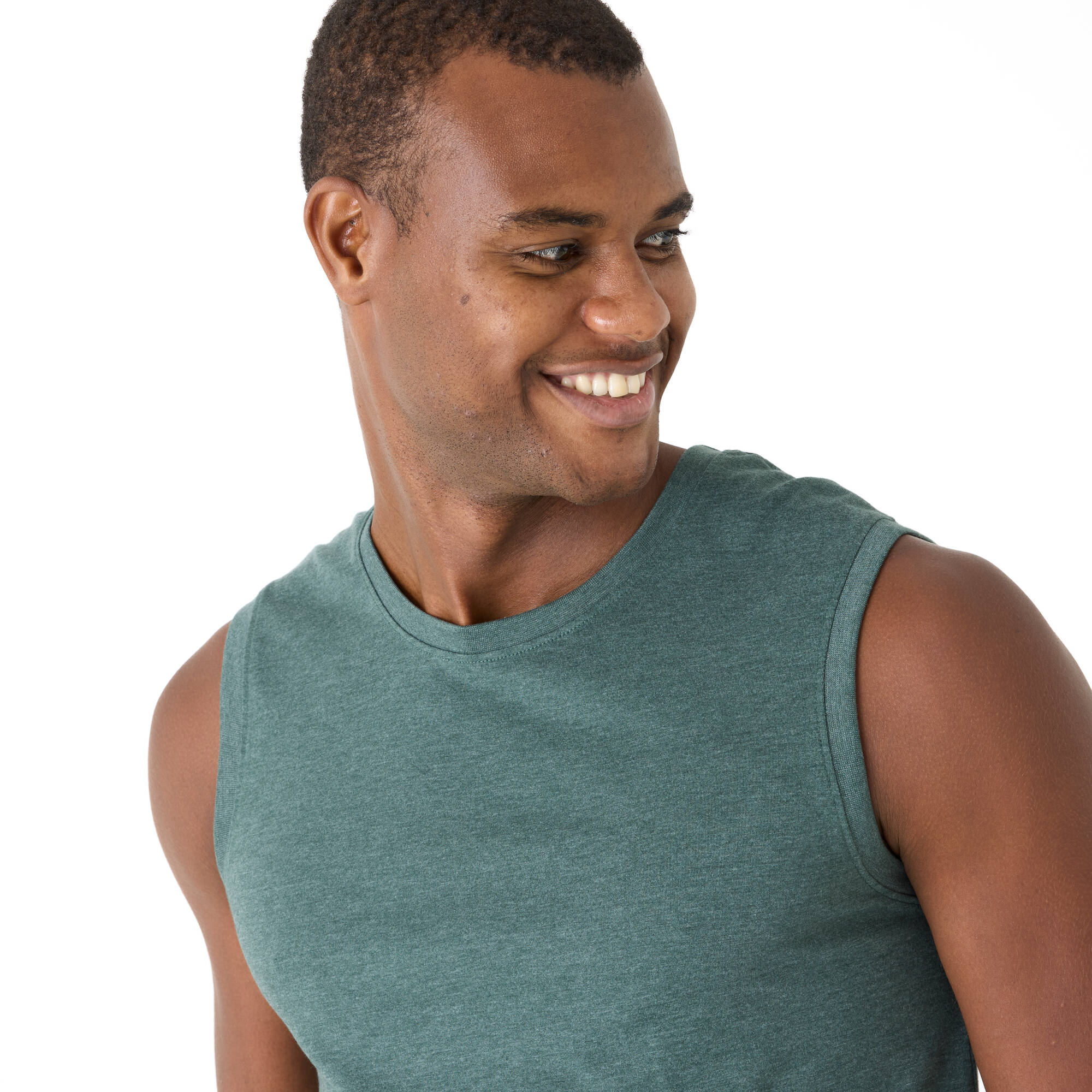T-shirt uni col rond sans manches