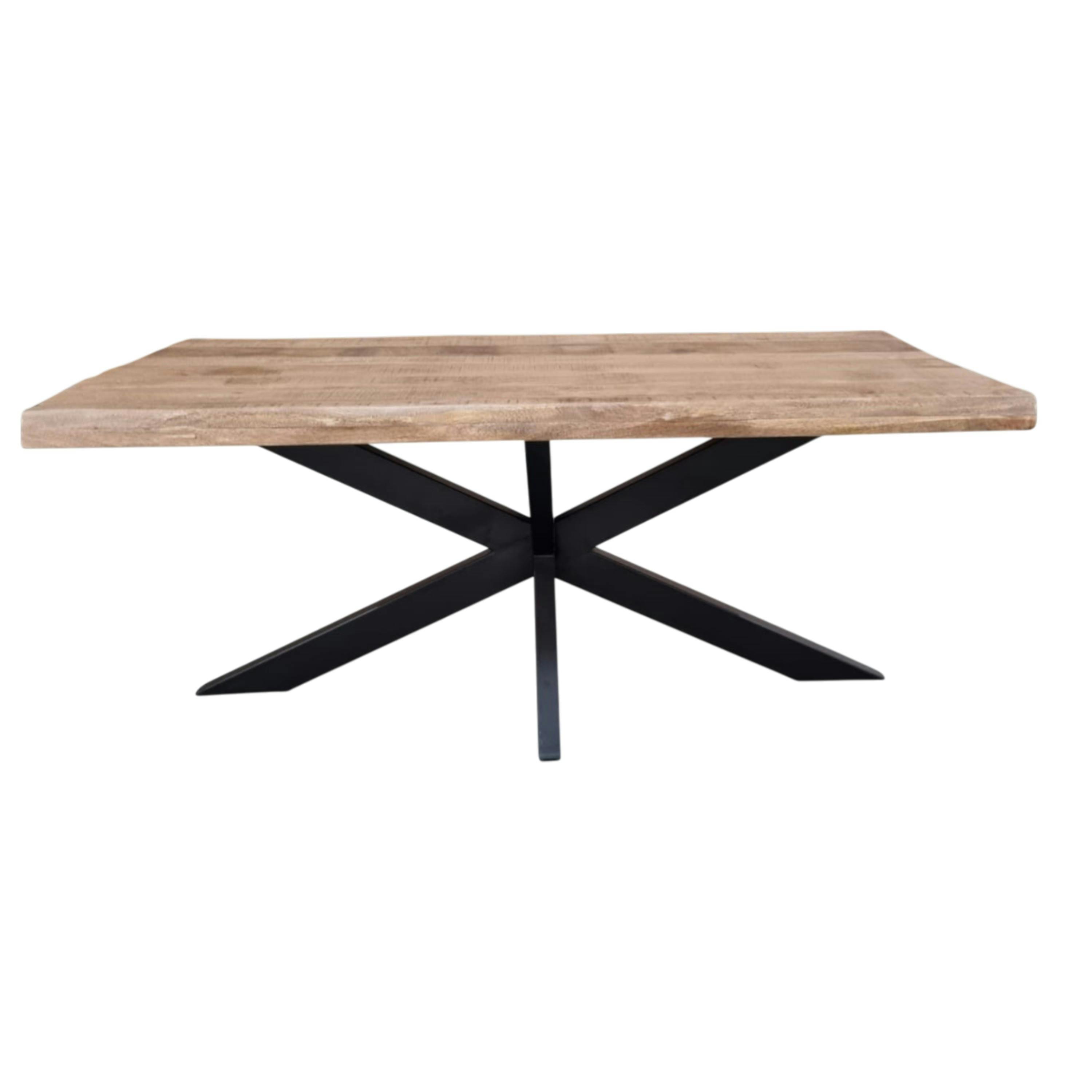 Table à manger bois à bords naturels 220 cm CALERO