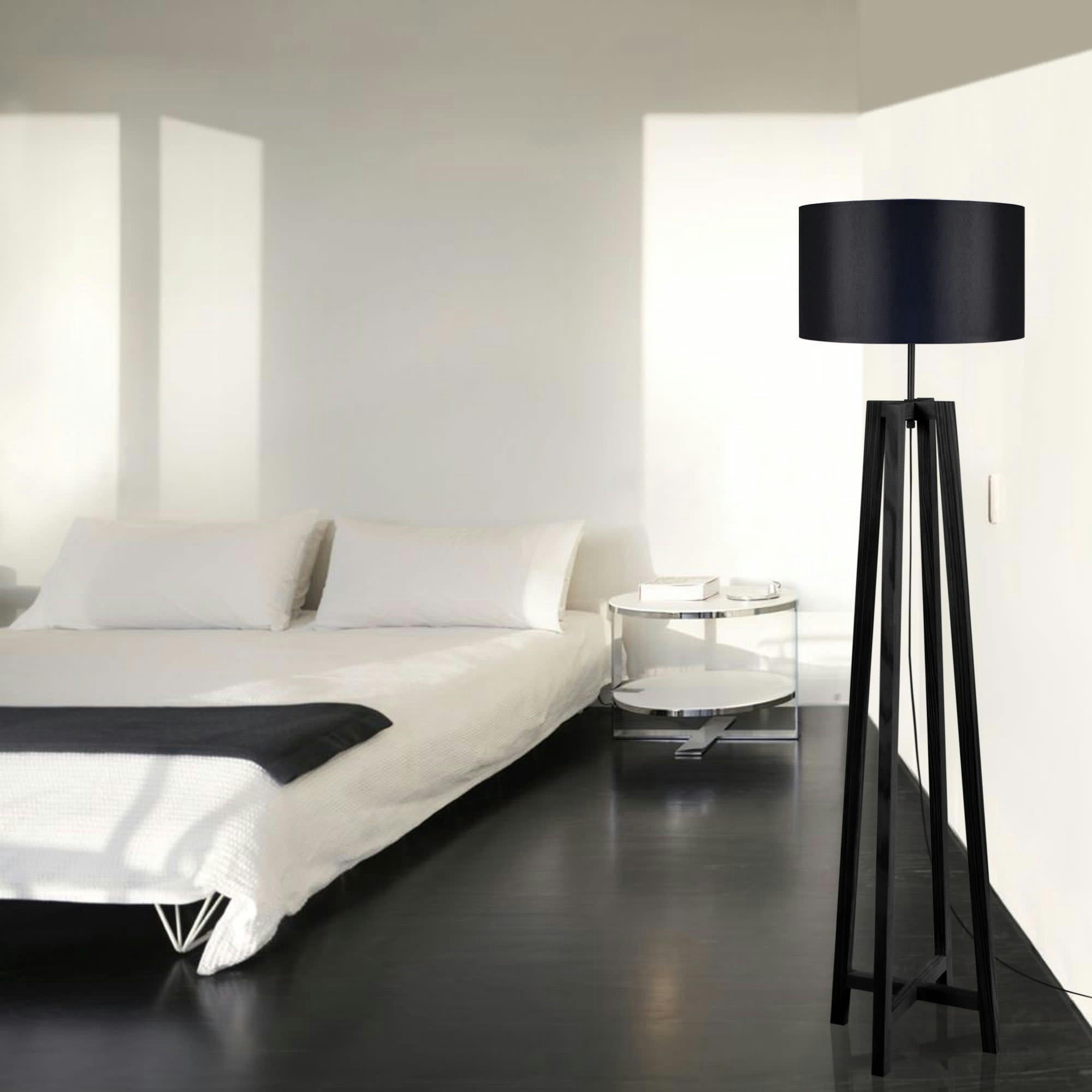 KALMAR - Lampadaire bois noir