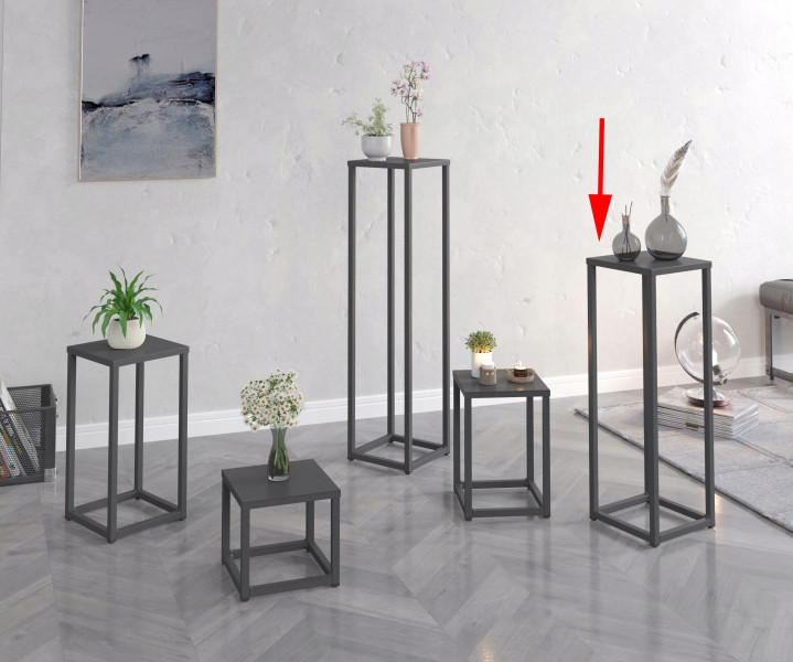 Nowoczesny Stojak Na Kwiaty 20x20x57 Loft Salon Czarny
