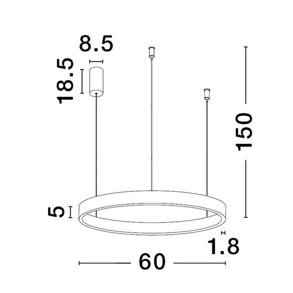 Pendelleuchte »Elowen «, LED, 60 W, Höhe: 150 cm, goldfarben