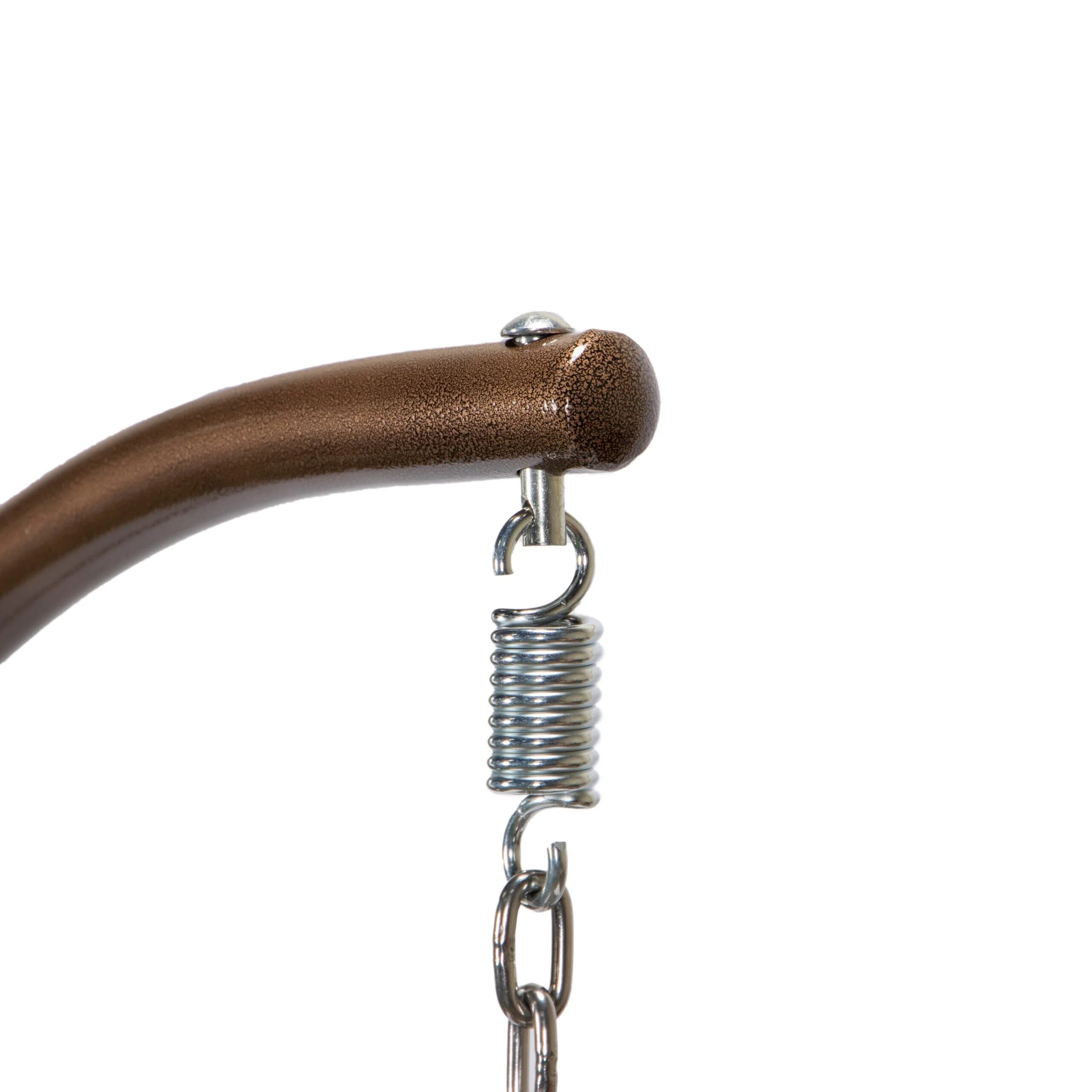 Patio Hanging Egg Swing Chair with Beige Wicker Shell and Iron Frame for Indoor Outdoor Patio Porch Garden Backyard