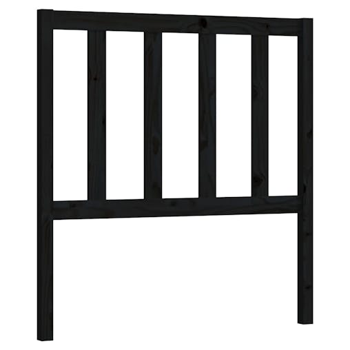 NNEVL Bed Headboard Black 96x4x100 cm Solid Wood Pine