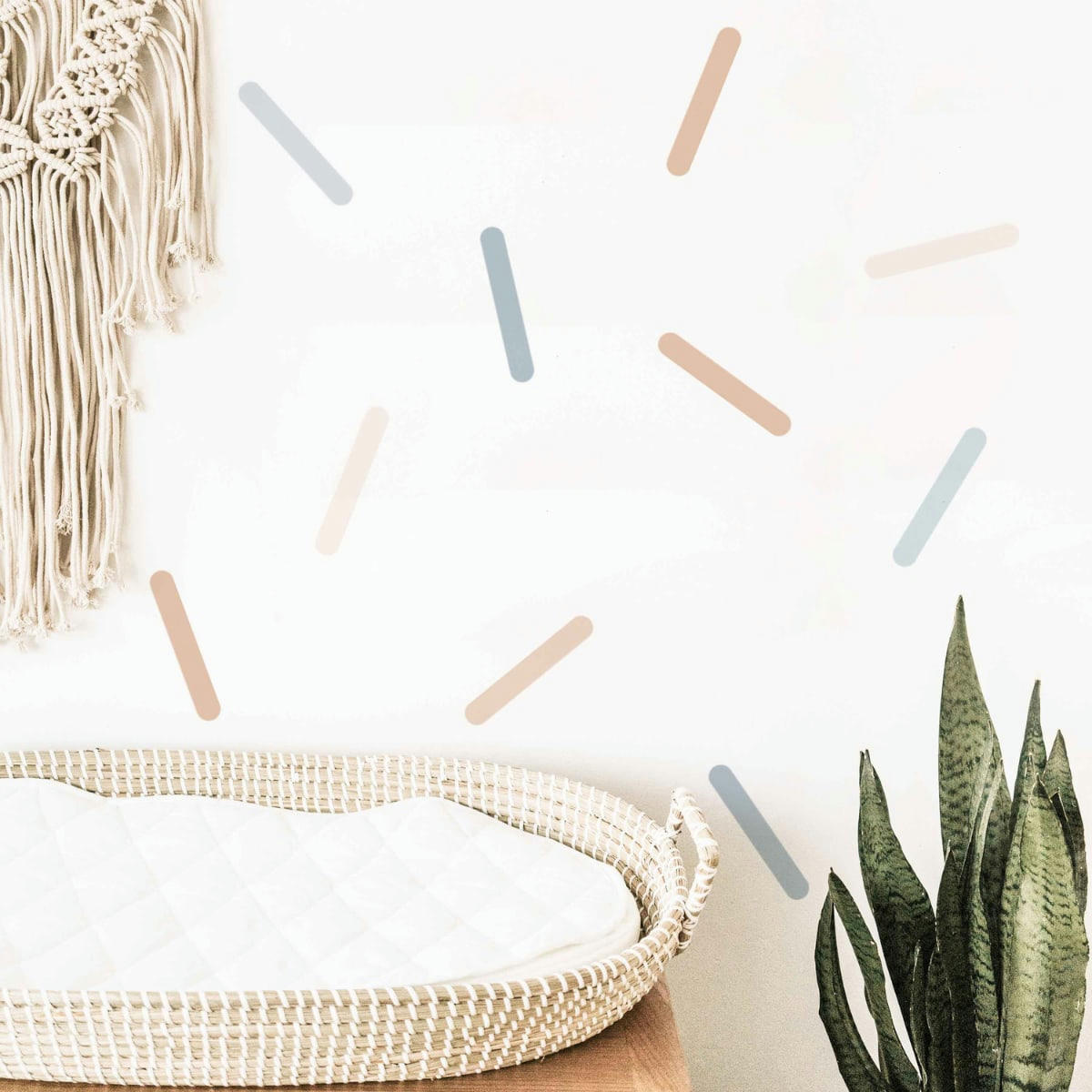 CONFETTI - Stickers muraux en vinyle confettis bleu et beige