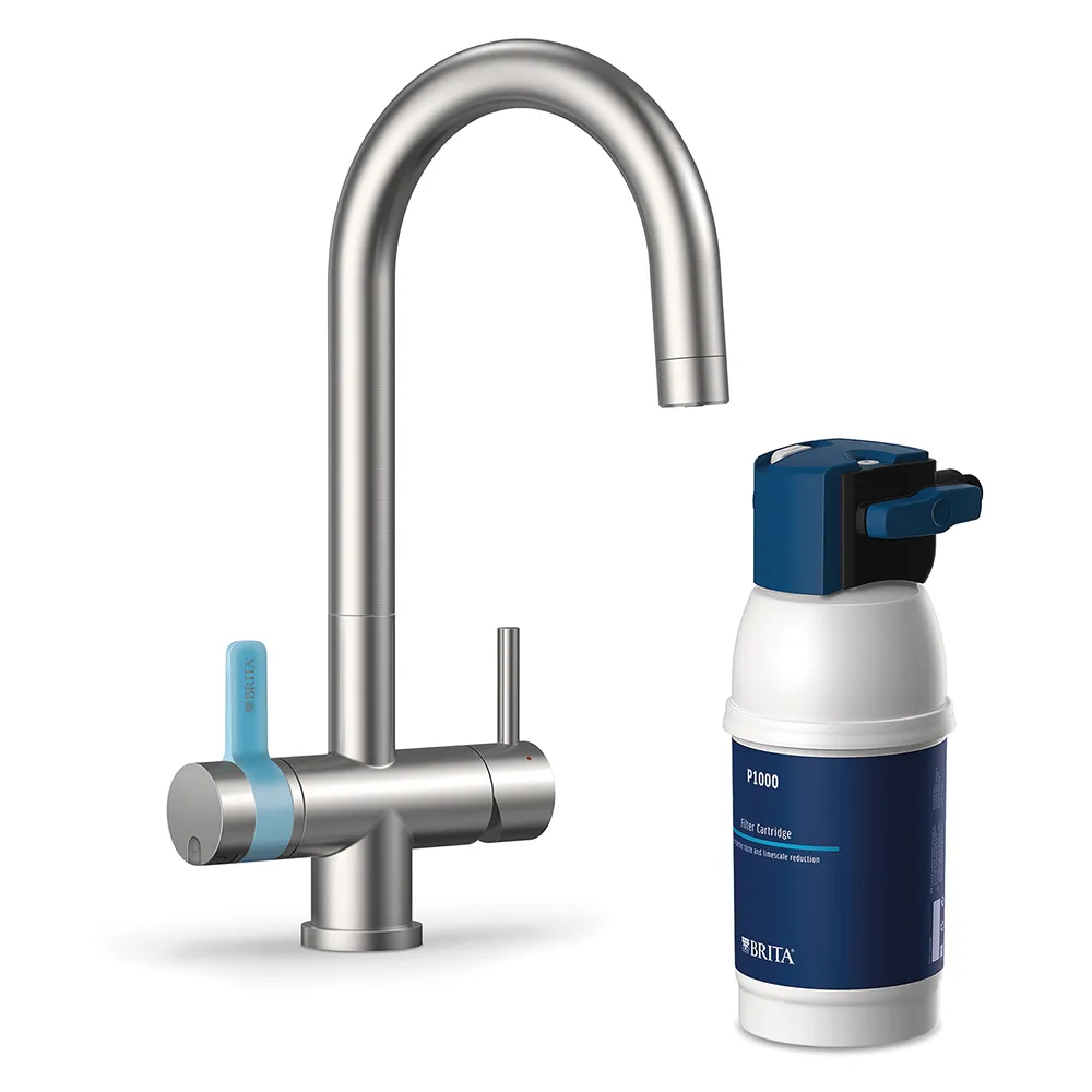Brita stainless steel 3-Way System Round Kitchen Faucet with Integrated P1000 Filtration