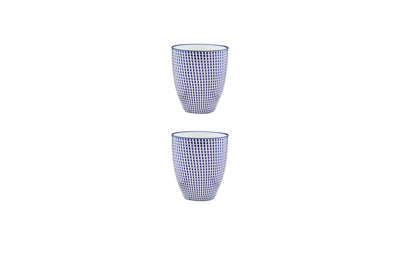 PATTERN - Lot de 2 mugs en porcelaine bleu 30cl