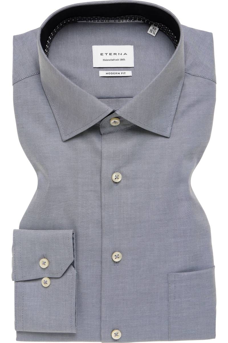 ETERNA Dynamic Cotton Modern Fit Hemd grau, Einfarbig