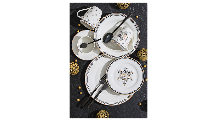 Miska świąteczna Art Deco Stars NBC 610 ml biała
