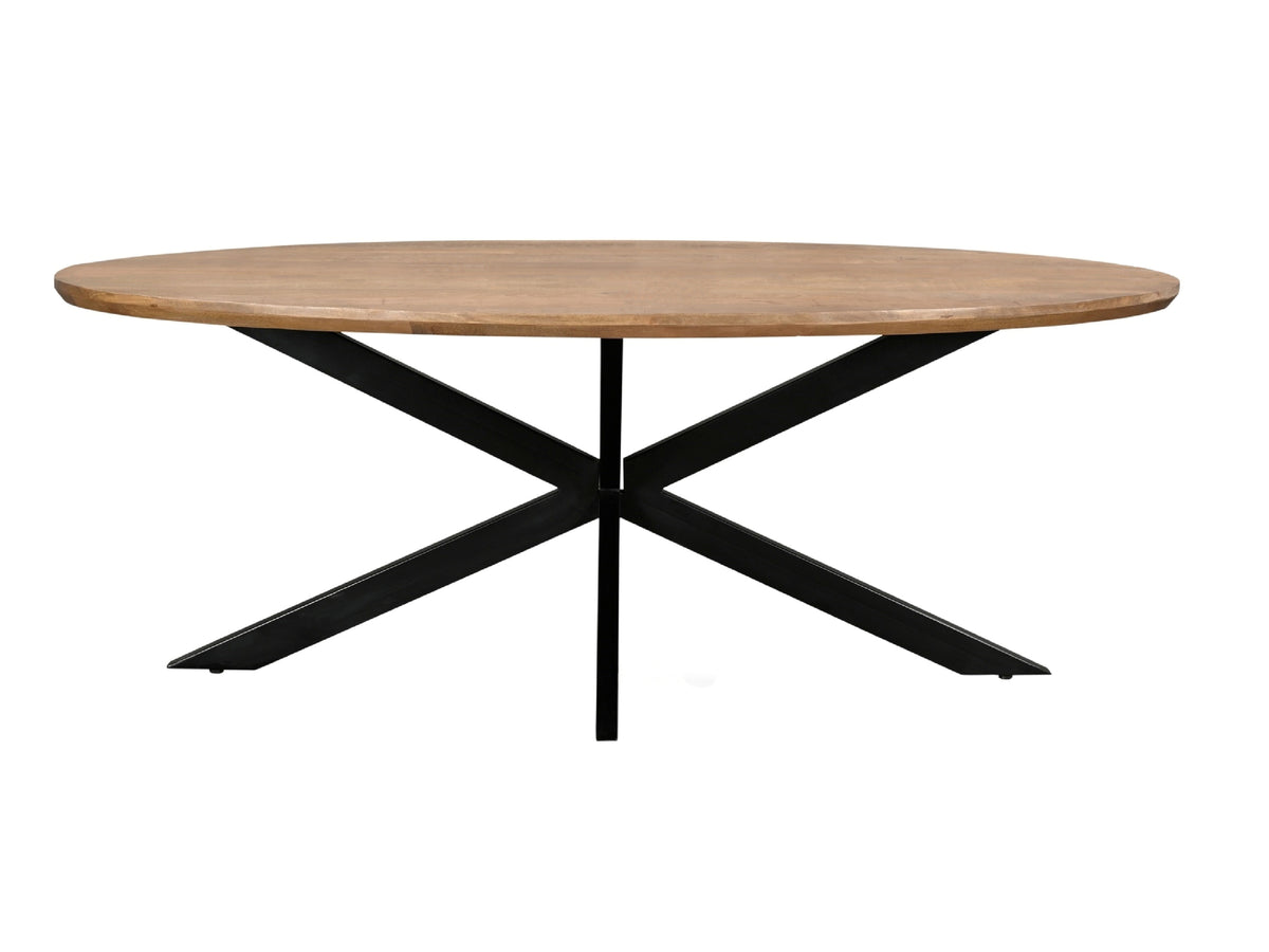 Livingfurn eetkamertafel Jesper Oval - 180cm - mangohout