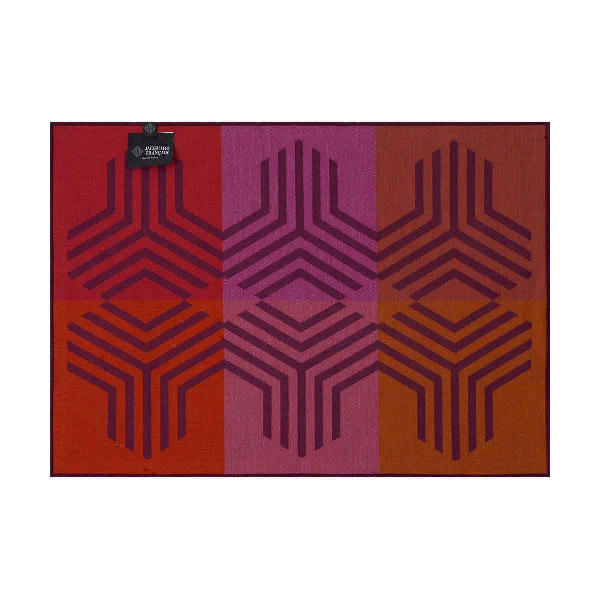 KALÉIDOSCOPE - Set de table en coton fusion prune 50 x 36