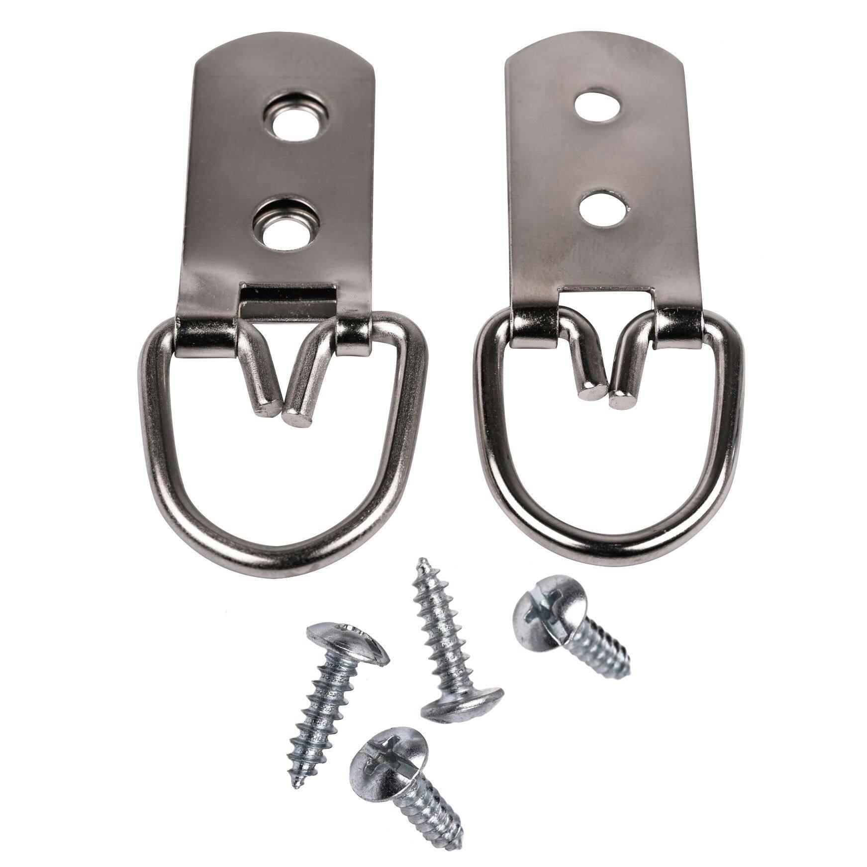 Hillman Large Wide Two Hole D Ring Hanger, 75-lb Capacity