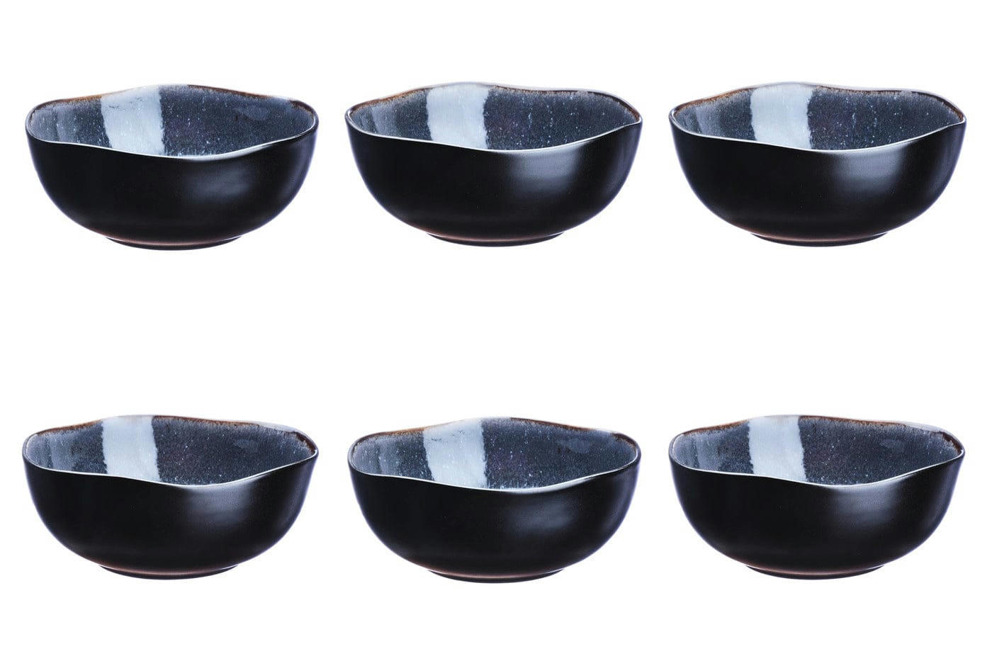 REACTIV - Lot de 6 bols petit-déjeuner en grès bleu D16.5