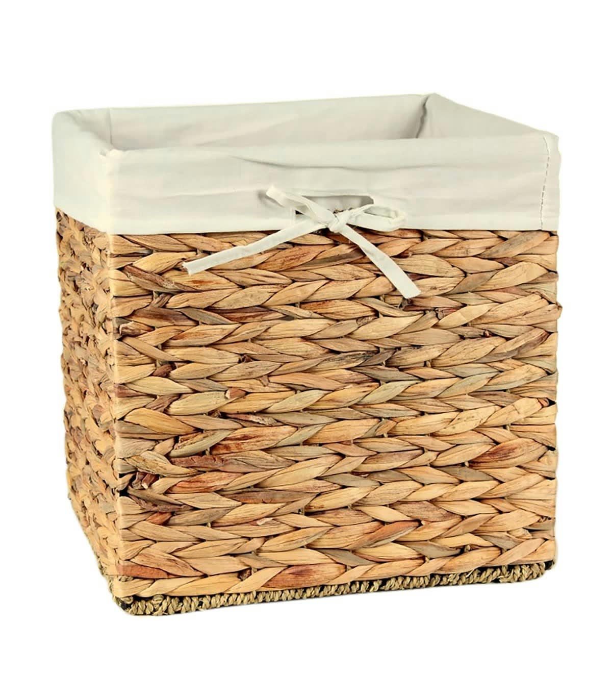 - Cube de rangement en jacinthe d'eau - 28x28x28cm - Marron