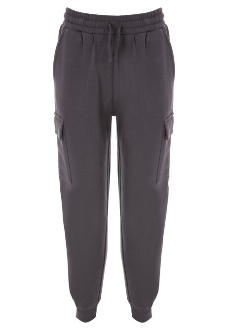 Older Boys Charcoal Cargo Pocket Joggers