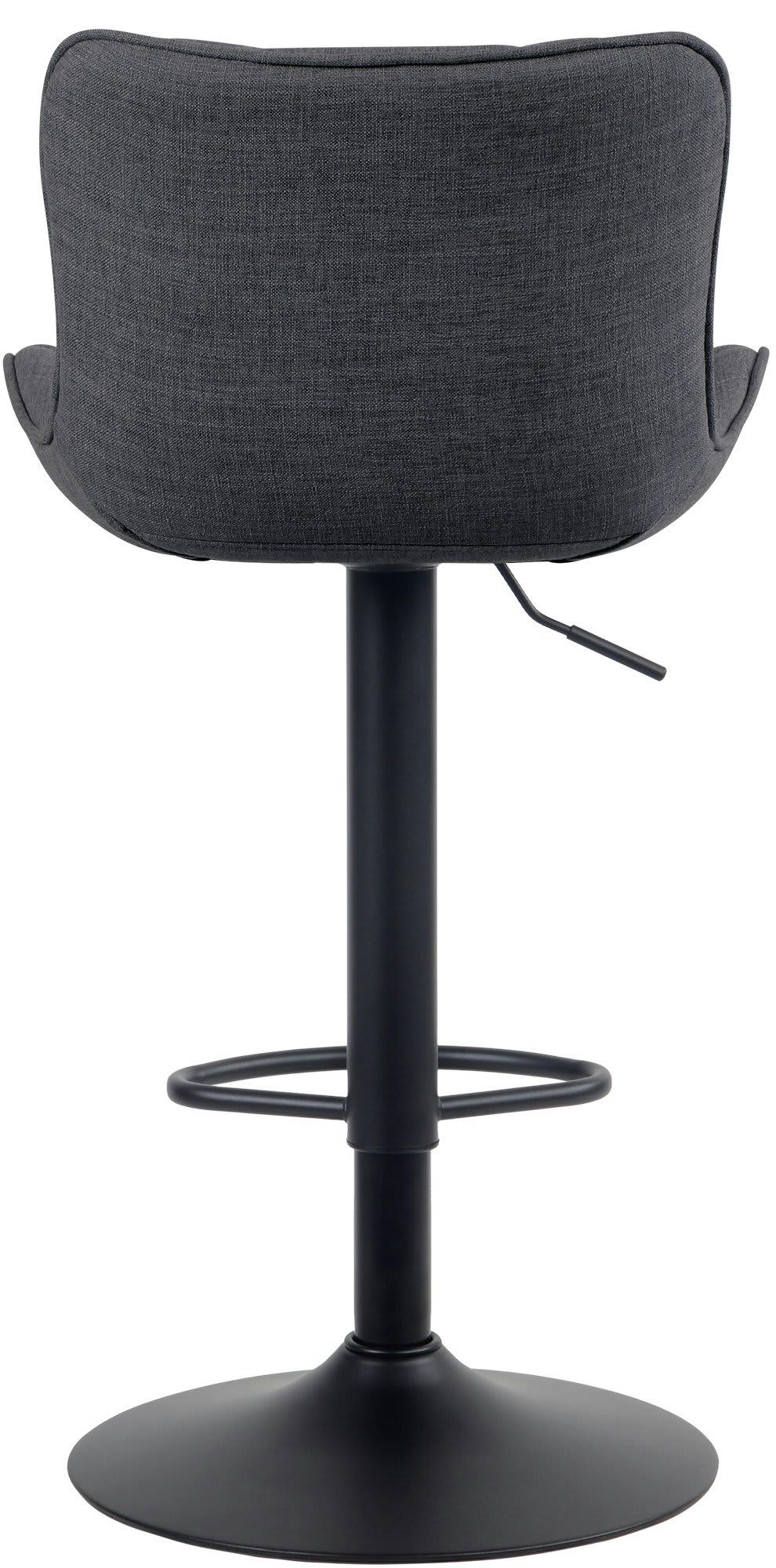 LINUS - Lot de 2 tabourets de bar ajustables en tissu Noir