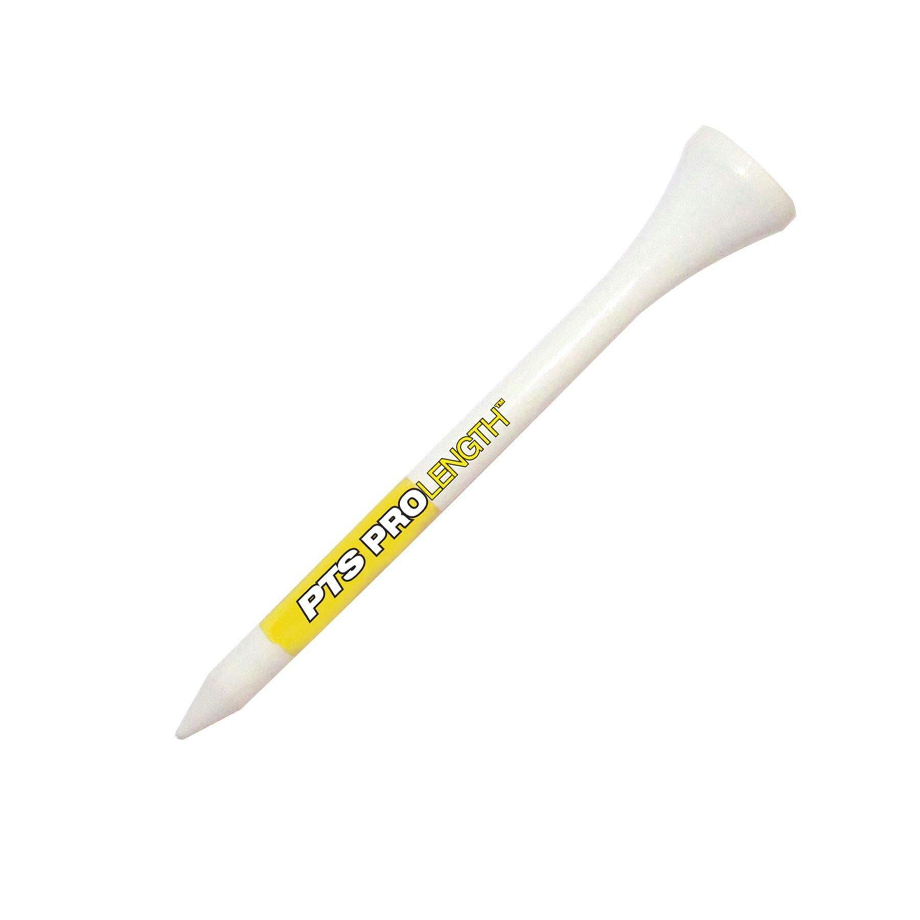 Pride Professional Tee System™ ProLength Wood Golf Tee, 2-3/4-in Yellow on White, 175-pk