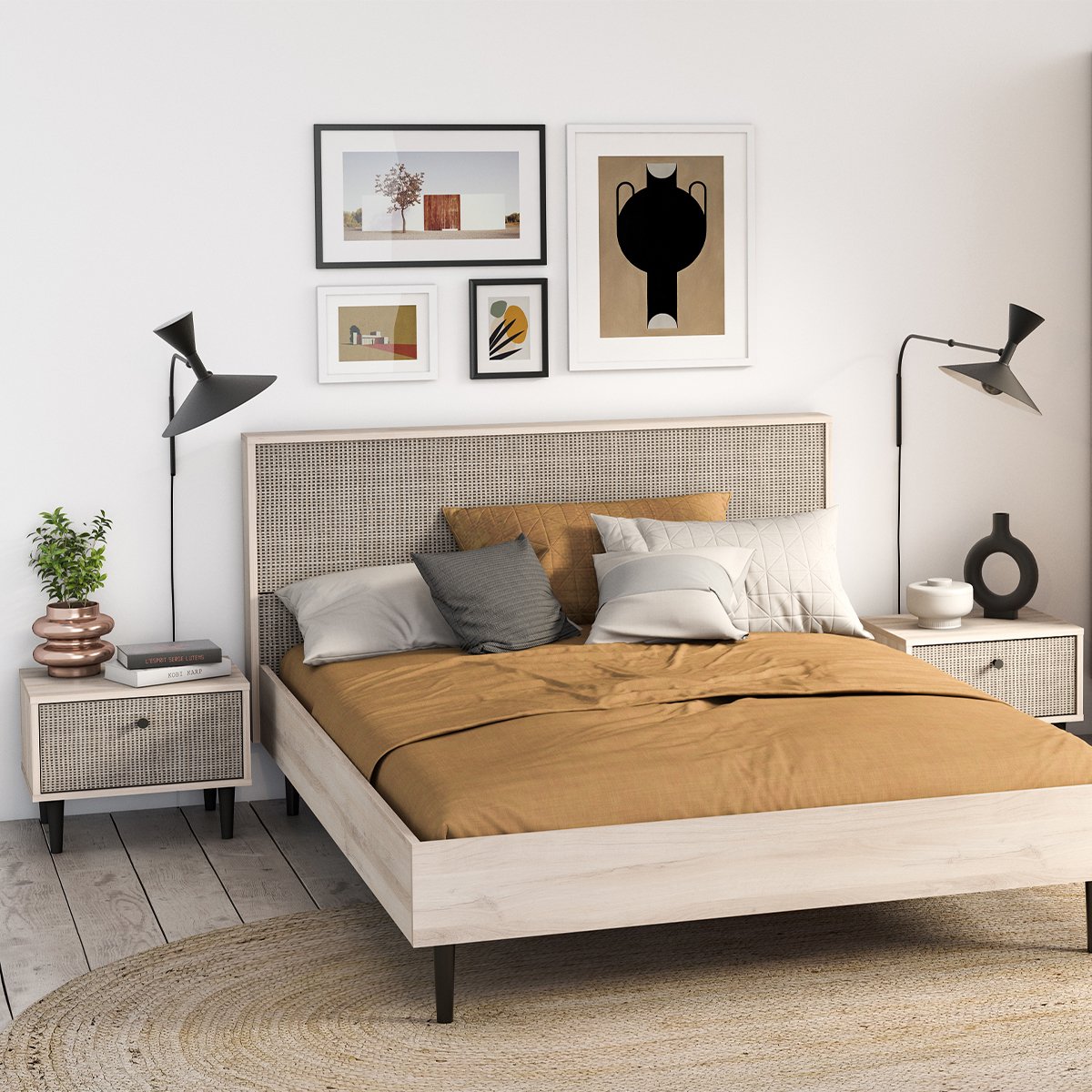 Calicosy - Nachtkastje Saïgon - hout- en rietmotif