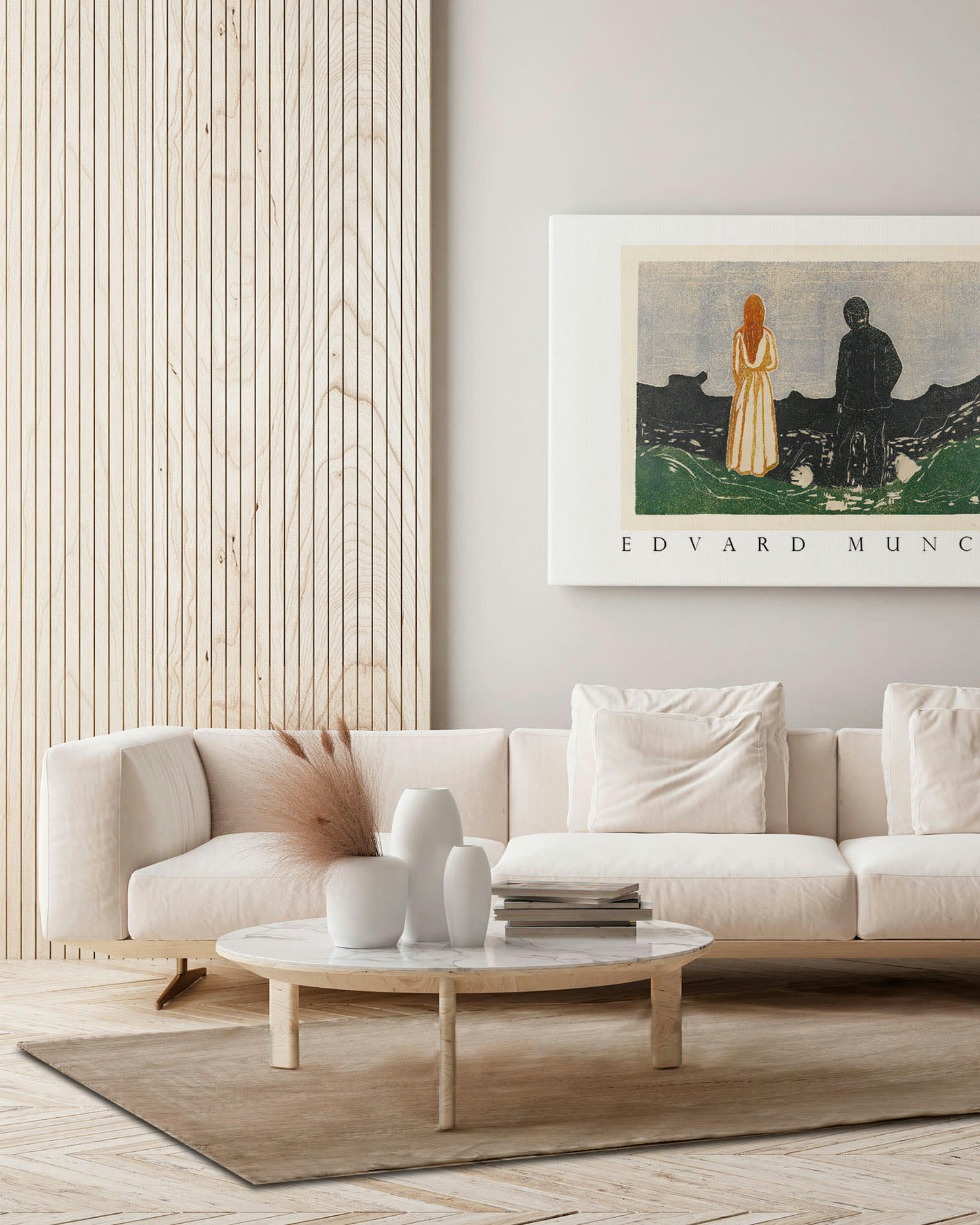 - Tapis vinyle texture du bois beige 300x200cm