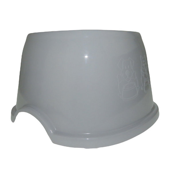 Ecuelle haute carrée 700 ml, gris en plastique, pour chien