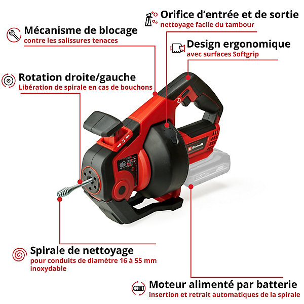 Déboucheur Einhell TE-DA 18/760 LI SOLO