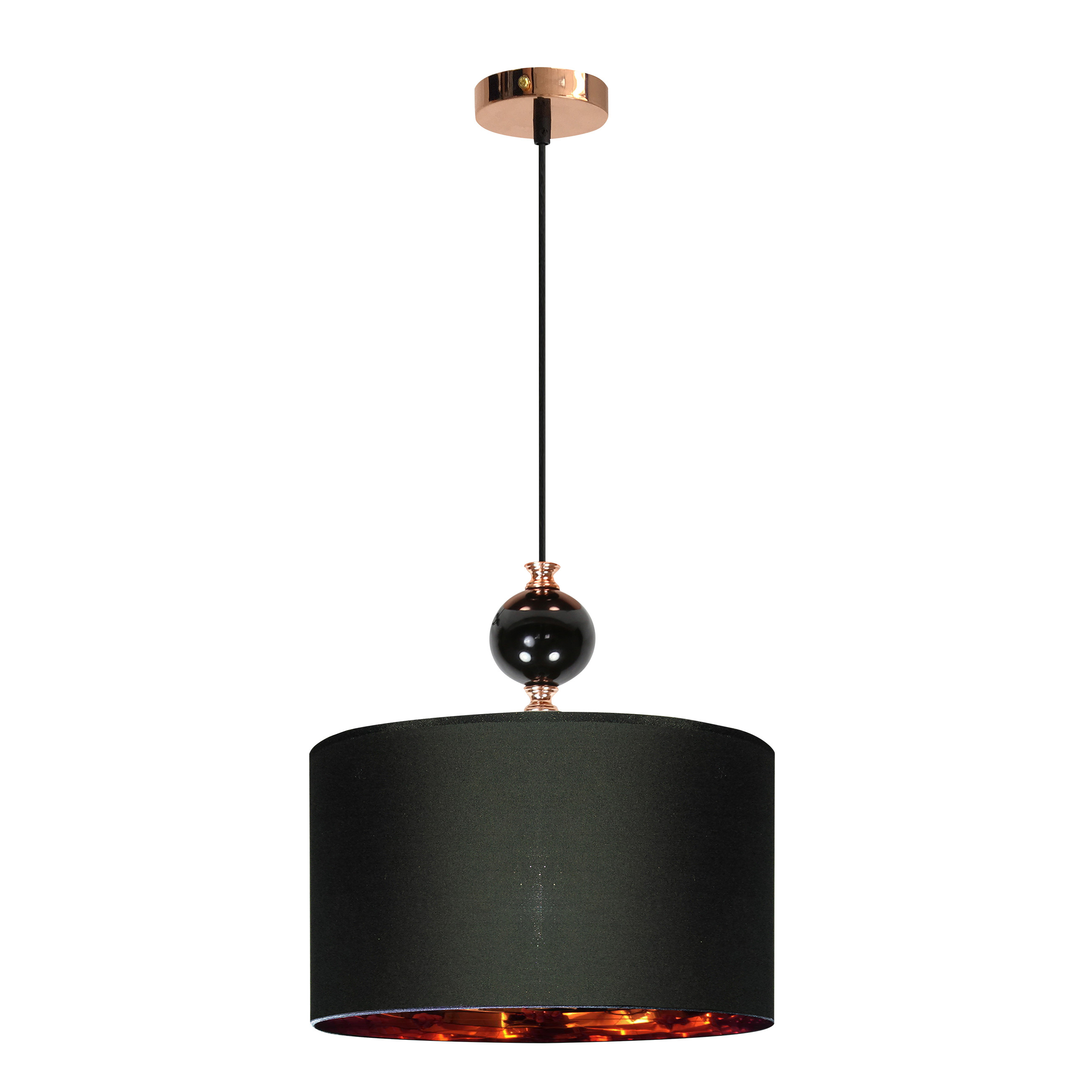 Lampa wisząca miedziano-czarna MELBA 1xE27x60W wym: 100x30x30 cm Candellux