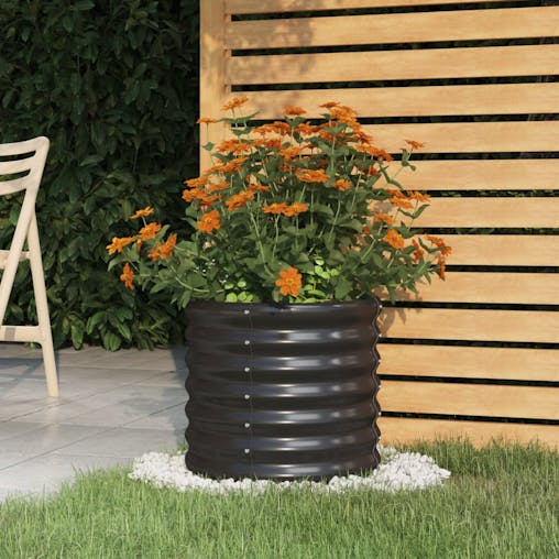 NNEVL Garden Planter Powder-coated Steel 40x40x36 cm Anthracite