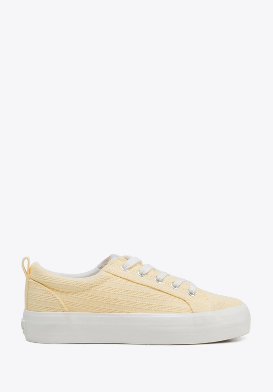Damskie sneakersy na platformie żółte