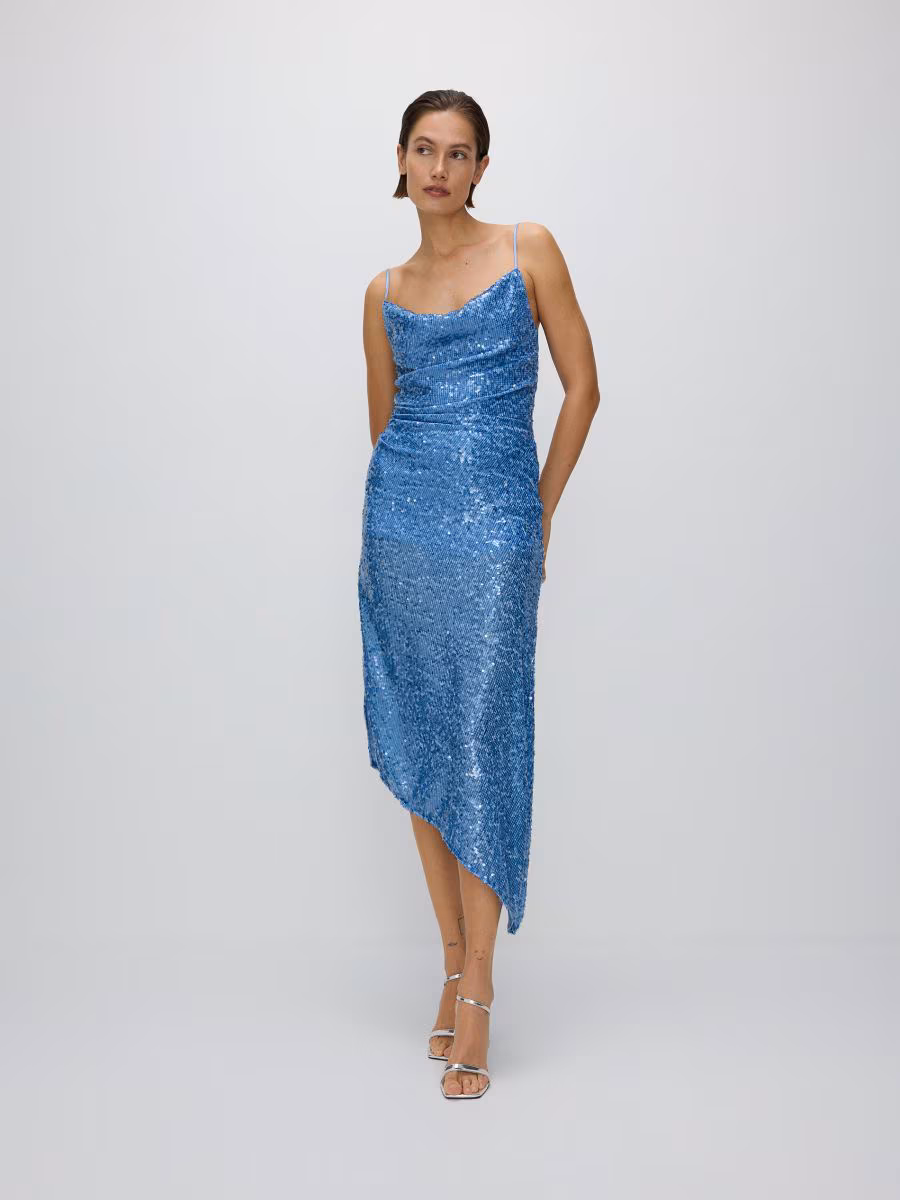 Asymmetric Dress With Sequins