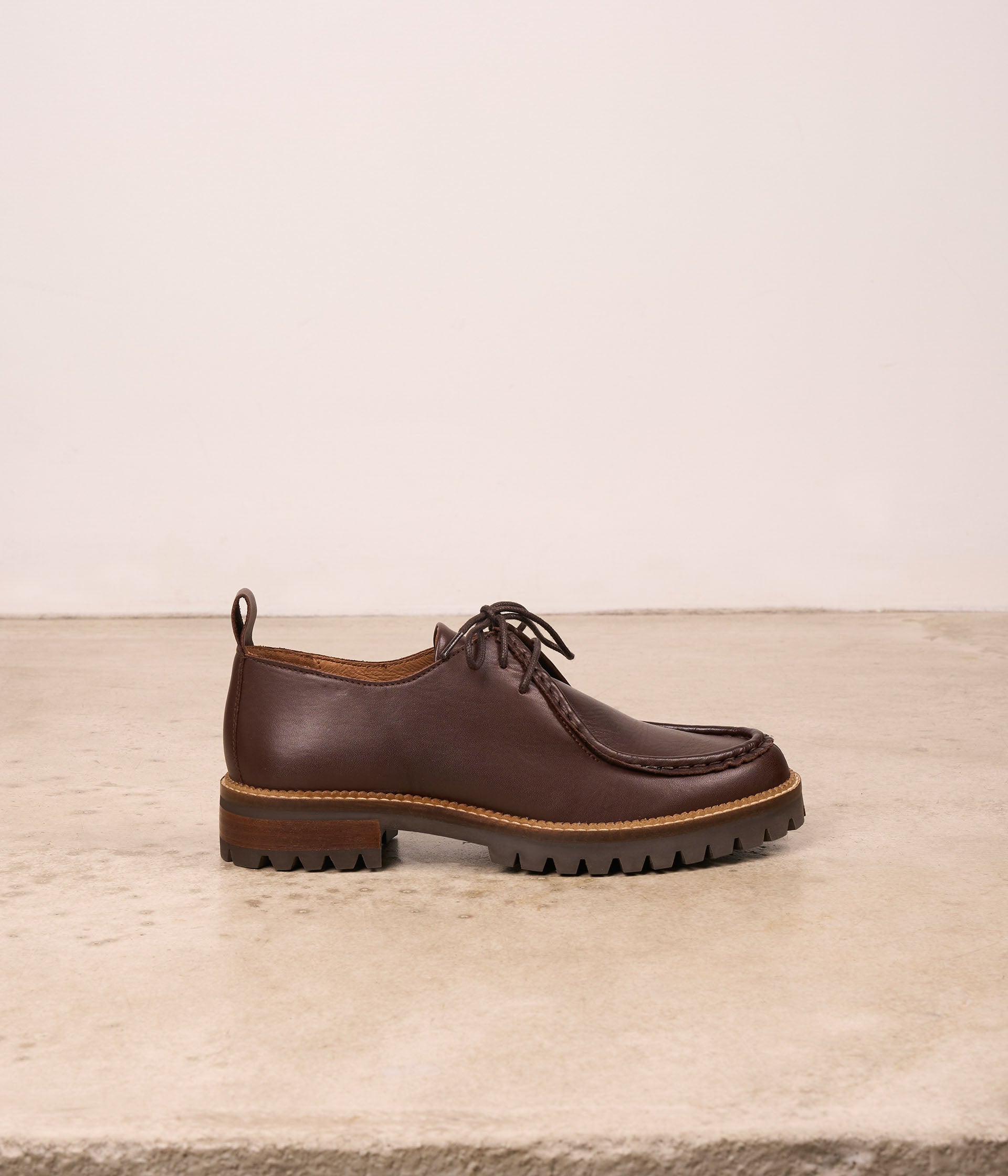 Derbies en cuir chocolat George