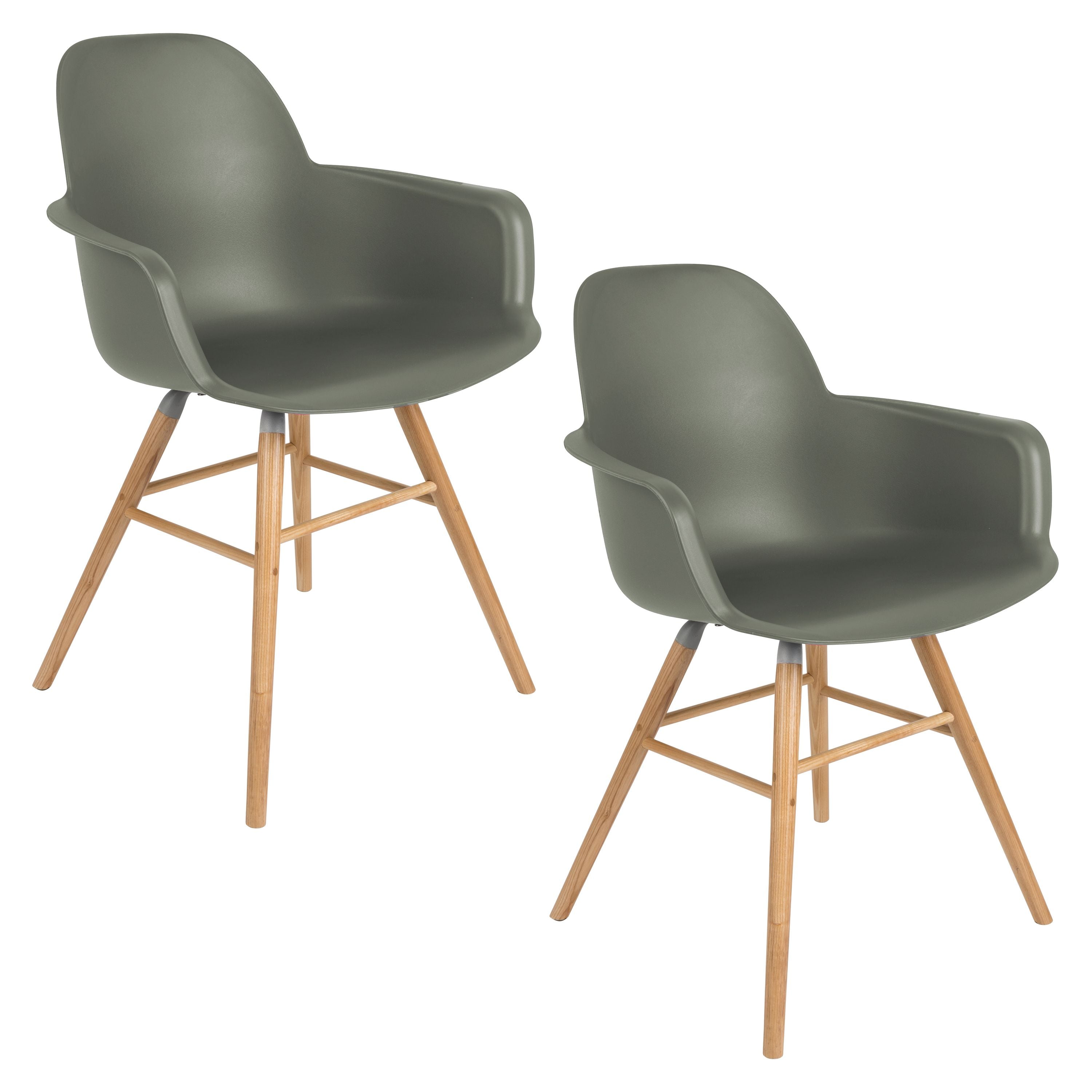 Zuiver Albert Kuip Eetkamerstoelen Armleuning Groen - Set van 2