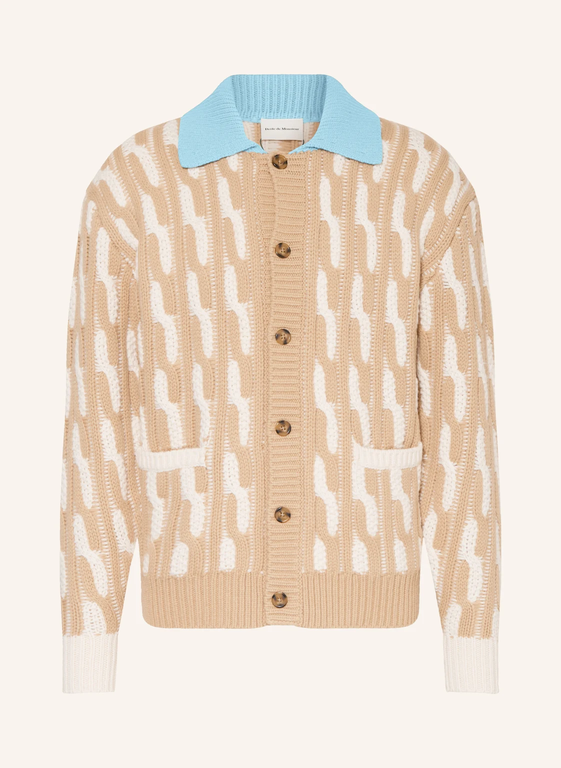 DRÔLE DE MONSIEUR Strickjacke LE CARDIGAN TORSADES BICOLORE