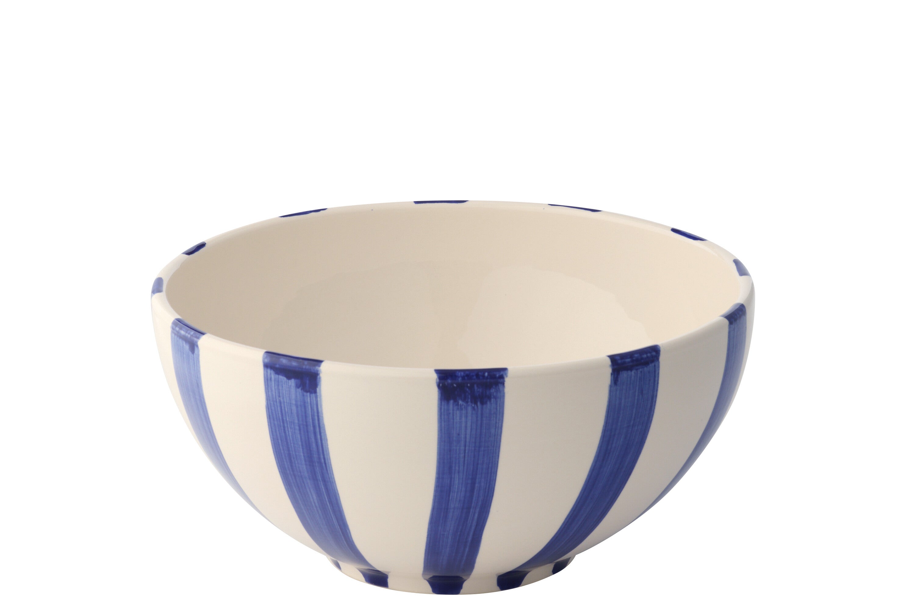 J-Line kom Vis Gestreept - keramiek - donkerblauw - large