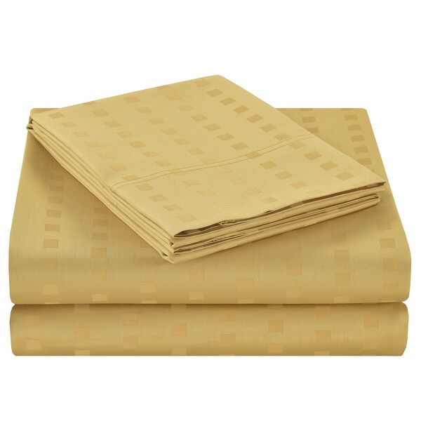 Spring Home 1200 Thread Count 100% Egyptian Cotton Deep Pocket Dobby Striped Sheet Set