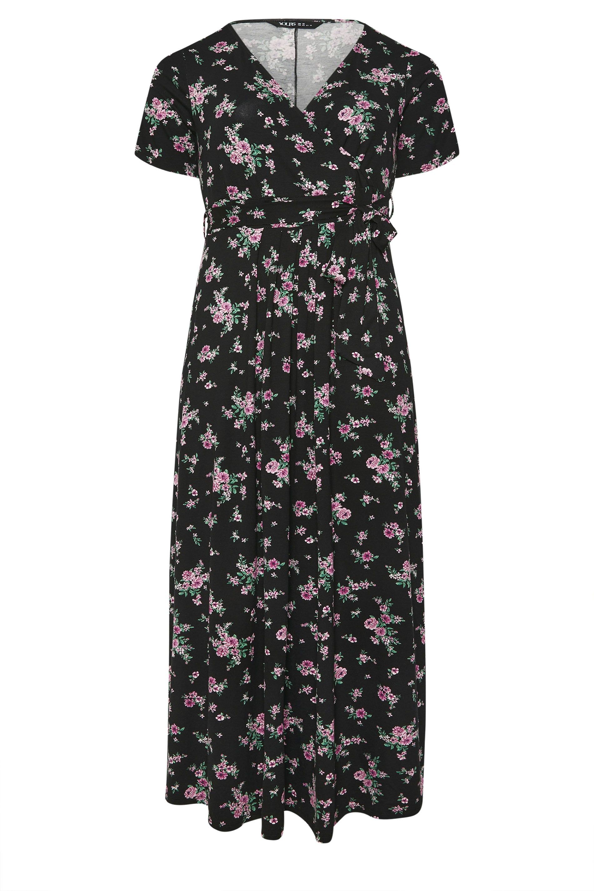 Yours Floral Wrap Front Dress