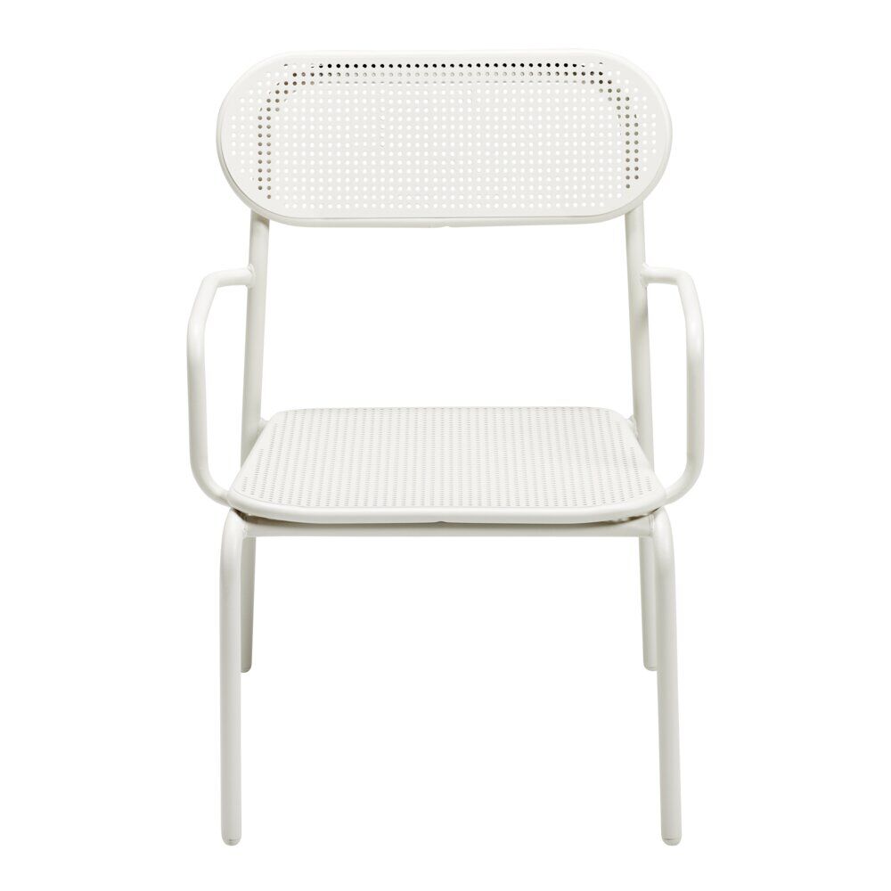 Chaise de jardin basse Faro métal gris clair 56,5x55xh75cm