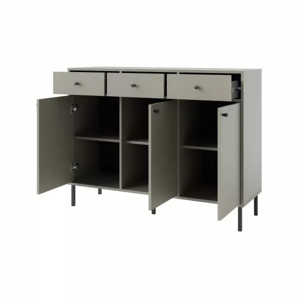 Komoda z szufladami do salonu Sakai 2 3F 3S T827 Eukaliptus