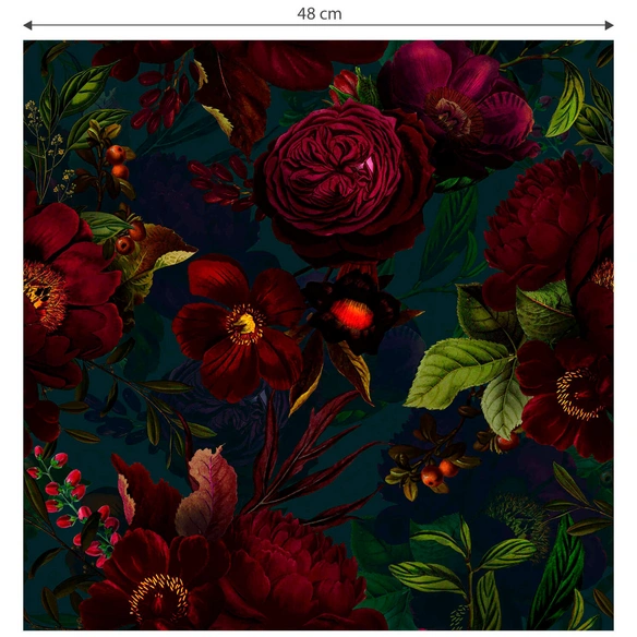 Vliestapete »Vintage Vliestapete«, Barock Rosen Blüten dunkel, mehrfarbig, matt