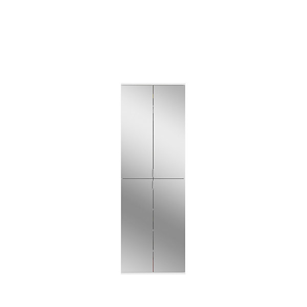 Kai - Combinaison de vestiaires (L/H/P : 121x193x34 cm) en imitation blanc et blanc brillant