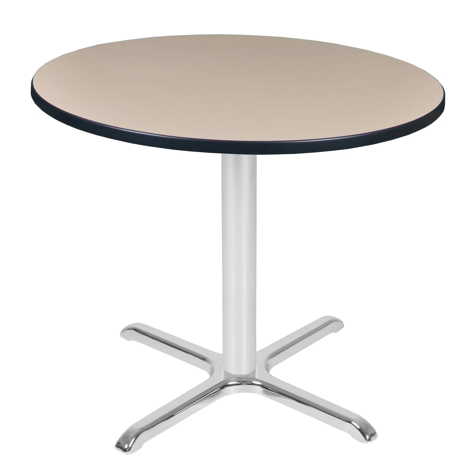 Via Round Melamine Table with Metallic X-cross Base