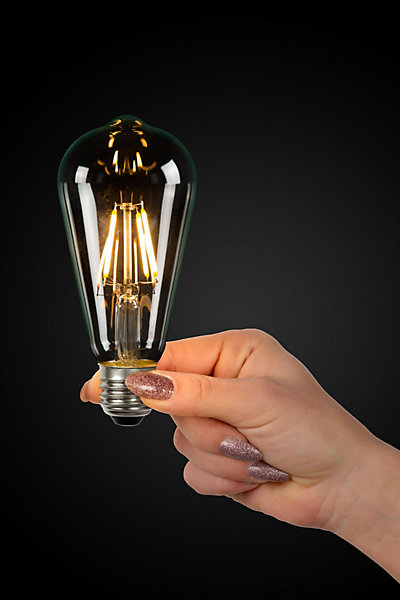 Lucide ST64 Class B - Ampoule filament - 6,4 cm - LED Dim. - E27 - 1x7W 2700K - Transparent